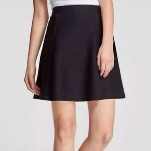 Vince Ottoman Ribbed A Line Mini Skirt XS Black
